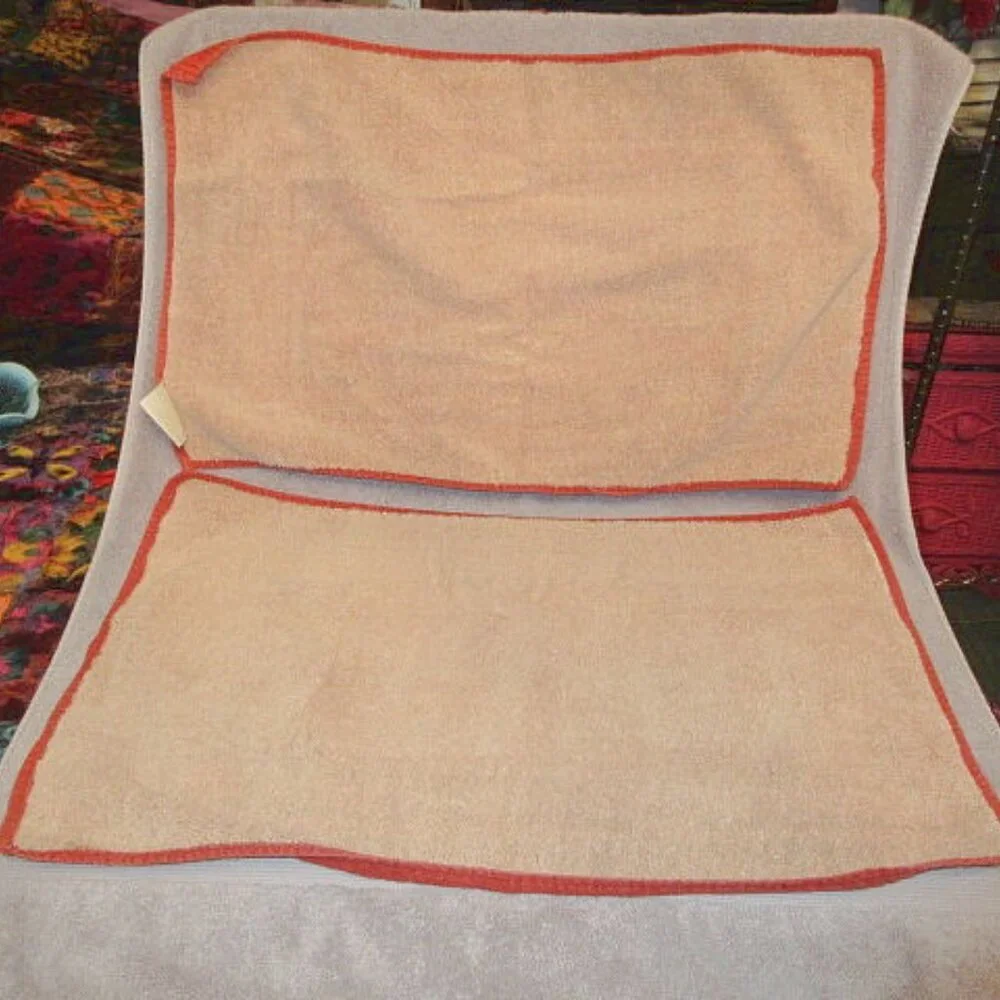 Vtg Hilasal Hand Towels Set Of 2 Soft Cotton Aztec Southwestern Hippie Boho 1
